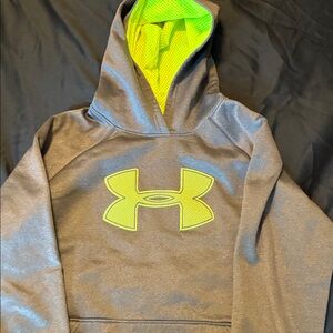 Under Armour Gray Hoodie with Neon Yellow Accents
